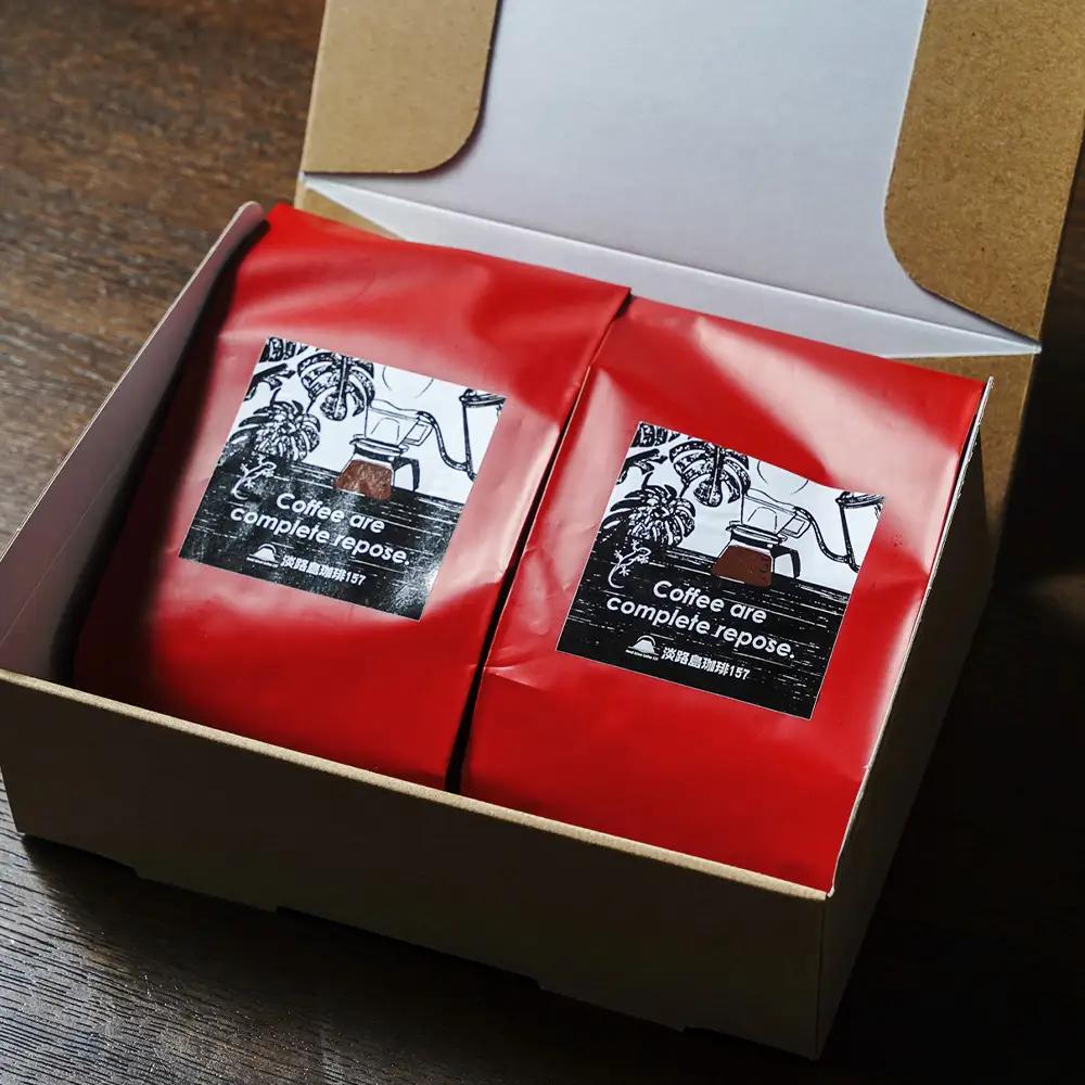 【淡路島珈琲１５７】定期便 店主のお勧め中煎り珈琲 中挽き 180g×2個 