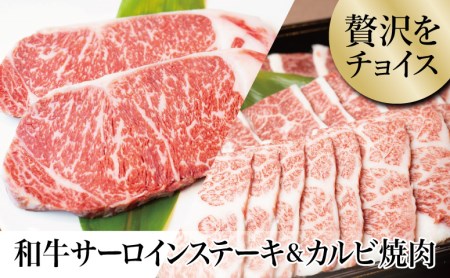 【鹿児島県産】 黒毛和牛 サーロイン ステーキ 320g＆カルビ 焼肉 300g 焼肉 カルビ バーベキュー BBQ ステーキ 冷凍 スターゼン