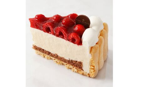 洋菓子店カサミンゴーの高級洋菓子特注ハート形シュス木苺レアチーズケーキ 14cm 