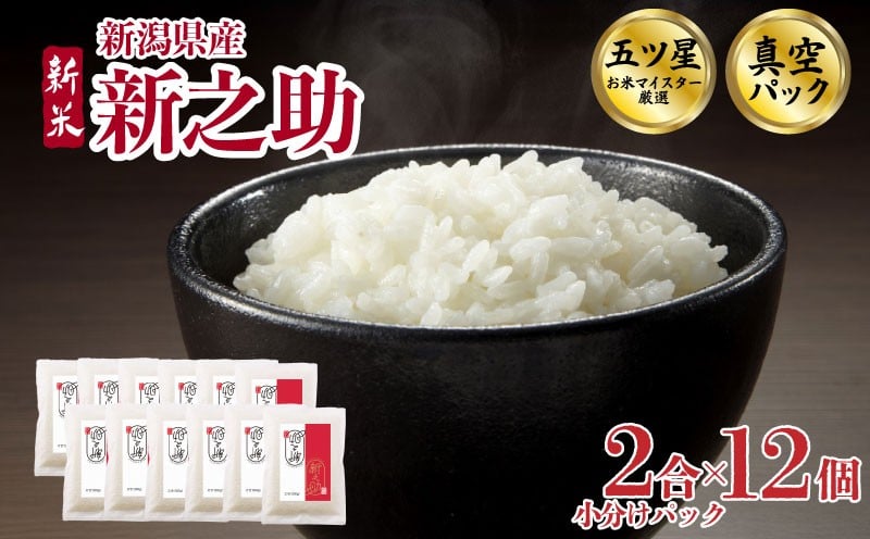 
            【新米】新之助 真空パック 2合 12個 3.6kg 令和7年産 新潟県産 五つ星お米マイスター 米 新米 小分け 少量 お裾分け 一人暮らし 新発田産 備蓄 非常 防災 長期保存 アウトドア ごはん 精米 白米 おこめ お米 新潟県 新発田市 三糧 こめ sanryo007_01
          