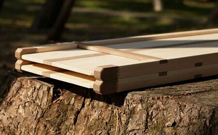 ひのきのキャンプ用ダブルラック / アウトドア アウトドアグッズ キャンプ ラック 棚 ひのき ウォールナット 人気 おすすめ 【196｜ひのきのキャンプ用品】[ATBG005]