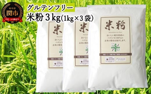 
G10-16 米粉3kg（1kg×3袋） ～岐阜県産ハツシモ米100％～ M7
