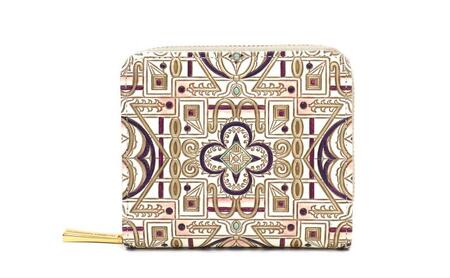 【文庫屋大関】二つ折りファスナーミニ財布 雅＜紫＞【皮革工芸品】財布 二つ折り 小物 お札 カード 小銭 コンパクト 牛革 手作り 日本製 墨田区 東京都