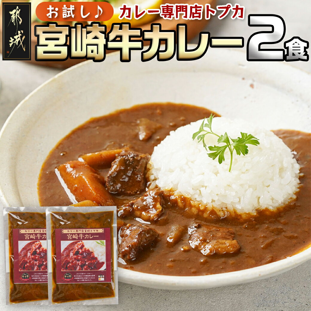 【ふるさと納税】【お試し♪】トプカ☆宮崎牛カレー2食セット - ビーフカレー 宮崎牛 カレー 170g×2食 カレー専門店 ポスト投函にてお届け 送料無料 LA-J902-PF【宮崎県都城市は2年連続ふるさと納税日本一！】