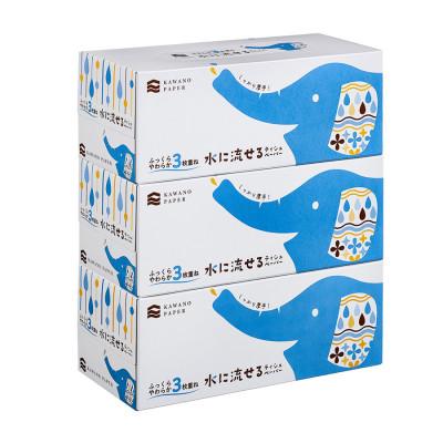 ふるさと納税 高知市 水に流せる3枚重ねボックスティシュ 120組(360枚)×30箱【AJ004】