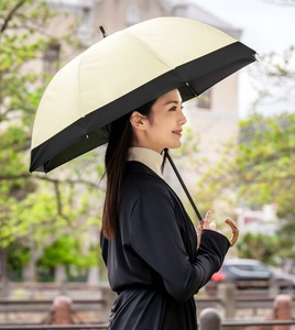 ロサブラン【日傘】ショート コンビ【50cm】【ベージュ×ブラック】 