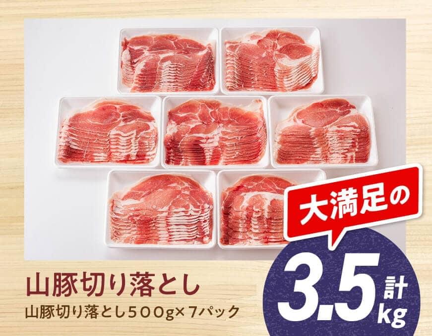 宮崎県産ブランド豚切り落とし3.5kg《きれいなスライスで大人気！「きじょん山豚」》 豚肉[G7512]