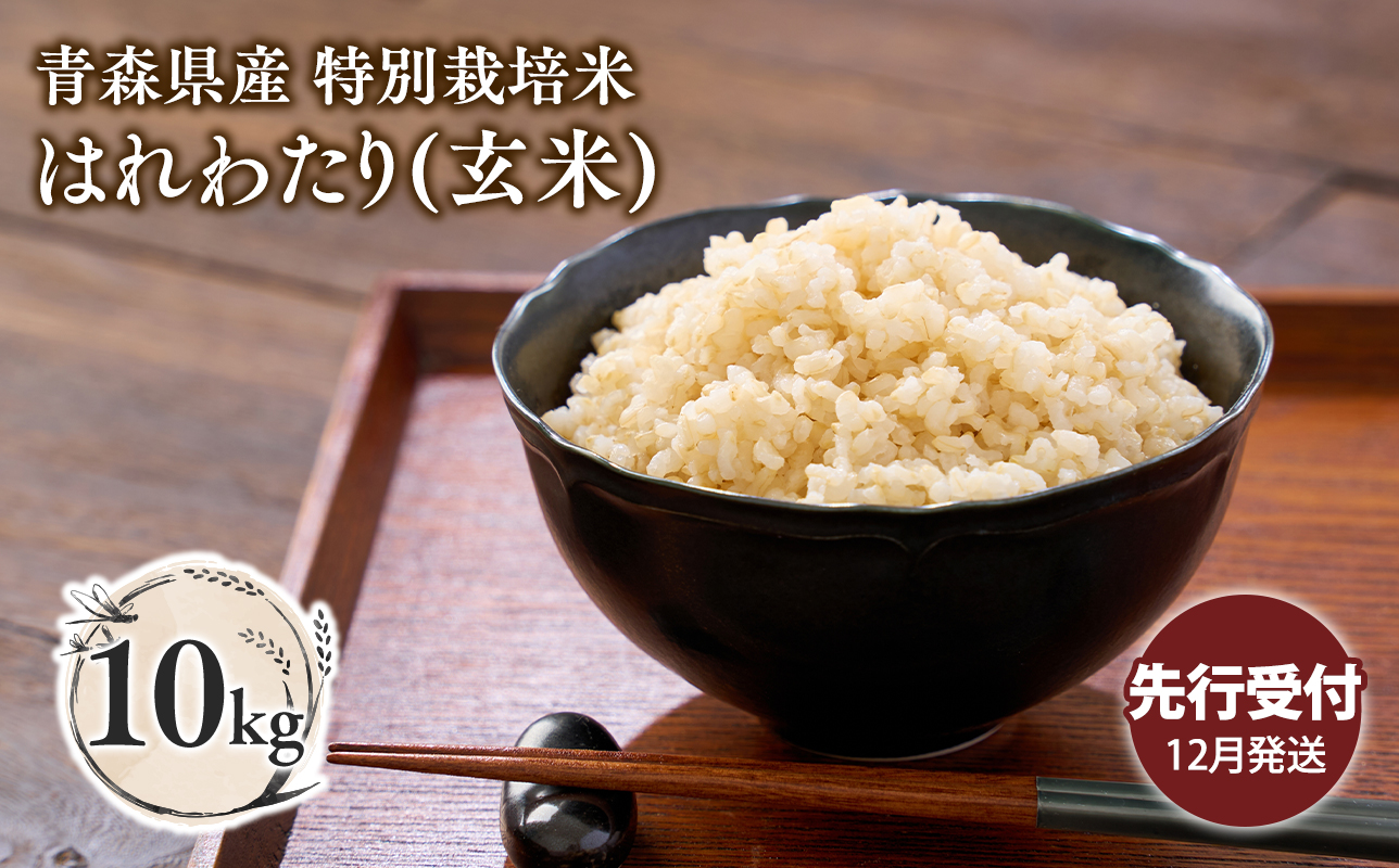 ≪令和8年産 先行予約≫12月中旬よりお届け! 　特別栽培米 はれわたり玄米10kg【青森県 平川市】先行予約 米 お米 玄米 青森県産 産地直送 おにぎり 朝ご飯 冷めてもおいしい ご飯 コメ こめ 白米 ごはん ブランド米 特A 特A米 お取り寄せ グルメ