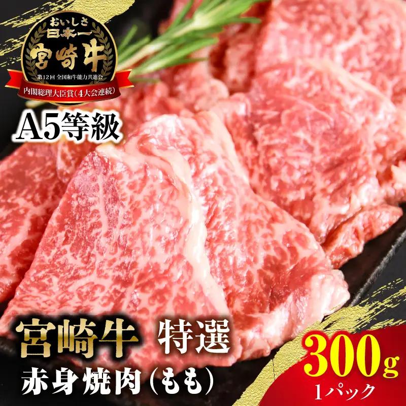 【新鮮チルド】宮崎牛特選 赤身焼肉 合計300g（1パック）