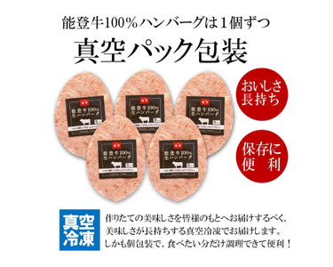 【朝だ！生です旅サラダ】で紹介されました ハンバーグ 特選能登牛(A4等級以上)100%ハンバーグ 120g 5個 計600g 冷凍