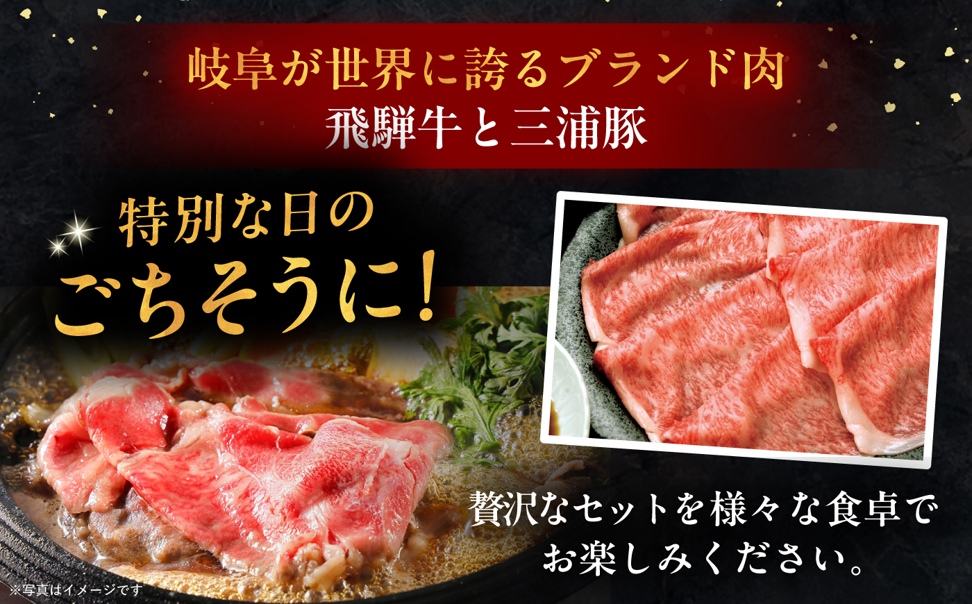 飛騨牛ロース1kg カルビ700g 三浦豚ロース900g 豪華3点セット しゃぶしゃぶ・焼肉 和牛 国産 霜降り 恵那市 / 岩島屋 [AUAJ014]