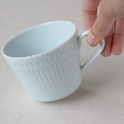 ふるさと納税 瑞浪市 【2客SET】美濃焼 さざなみ8.5カフェカップ&ソーサー(13皿)  青白 200cc |  | 01