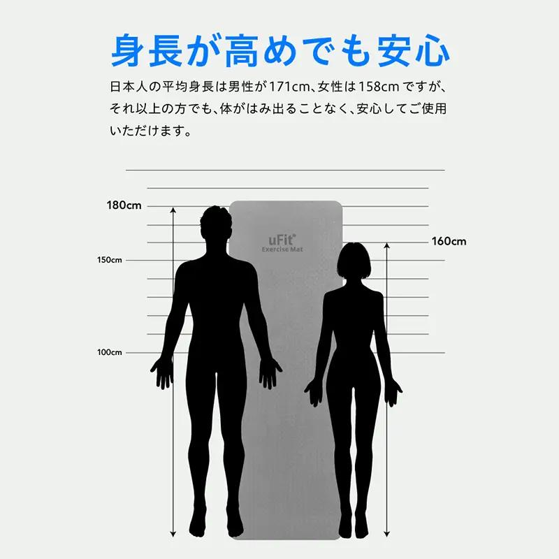 uFit Exercise Mat　183×61cm【ダスティブルー】 【136028-5】