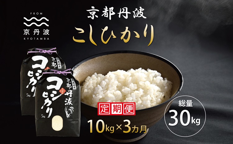 【3カ月定期便】 京丹波こしひかり 10kg×3カ月連続 合計30kg 令和6年産 新米 京都 米 精米 コシヒカリ ※北海道・東北・沖縄・その他離島は配送不可 [045MB001R]