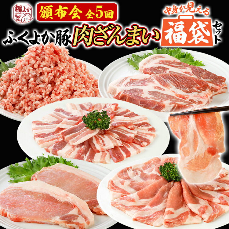 【ふるさと納税】【頒布会】福袋 豚肉 しゃぶしゃぶ 焼肉 切り落とし ステーキ ふくよか豚 定期便 豚肉ざんまいセット ロース 肩ロース バラ ミンチ 肩ロース 小分け ブタ肉 ぶた肉 冷凍 福岡県 福岡 九州 グルメ お取り寄せ CP2512KY