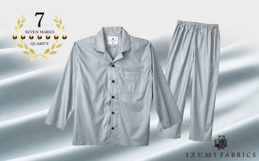 ＜男女兼用 サイズ M＞イズミファブリックス　スヴィンコットンパジャマ　カラー:フォグブルー【1413401】