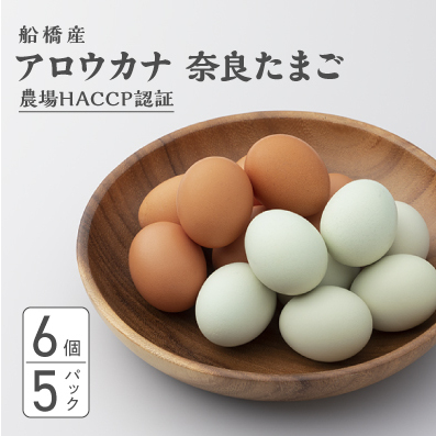 船橋産　地玉子「アロウカナ」・「奈良たまご」詰合せ　30個セット