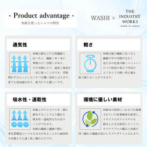 播州織メンズシャツ【WASHI】ボタンダウン 半袖【TIW_169（ブラック）】Sサイズ「THE INDUSTRY WORKS」（1着）46-4