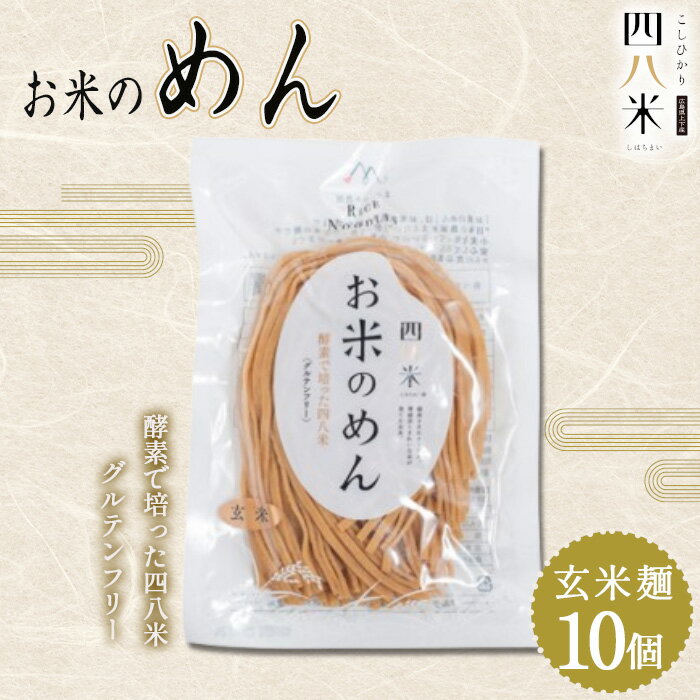 【ふるさと納税】「お米のめん」セット 酵素で培った四八米 玄米麺　グルテンフリー 1kg［No.1169］／ 麺 米粉麺 お米の麺 ライスヌードル 玄米麺 小麦不使用 米粉パスタ 米粉ラーメン アレルギー対応 無添加 もちもち 食感 こしひかり 送料無料 広島県