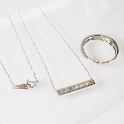 ふるさと納税 甲府市 【PT】マルチカラー、アミュレットリング&ネックレス　9662/P3043 |  | 02