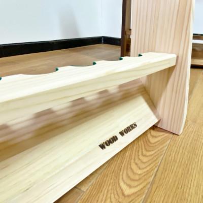 ふるさと納税 横手市 WOOD WORKS ロッドスタンド10本掛け　本体カラー:ナチュラル/フェルトカラー:ブラック |  | 03