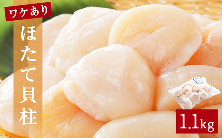 【先行予約】ほたて ＜訳あり＞ 貝柱 1.1kg 加熱用 帆立 ホタテ 石巻市