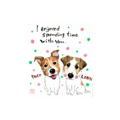 ふるさと納税 小松市 ペット似顔絵色紙(2ペット)