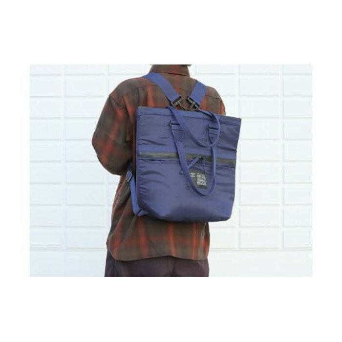 【ふるさと納税】FUKUNARY トートバッグ 4WAY ネイビー MA-1テイスト ナイロン ツイル リュック バックパック メンズ レディース ミリタリー調 おしゃれ 日本製 広島市 フクナリー F002