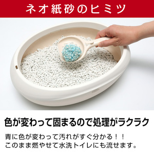 猫砂 定期便 ネオ砂ブルー 全3回 毎月発送 12L×1袋 環境に優しい 再生紙 色が変わる 後処理簡単 銀イオン トイレに流せる しっかり固まる 抗菌 長時間消臭 燃やせる お掃除楽々 ペット用品 