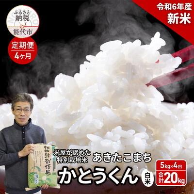 ふるさと納税 能代市 《定期便4ヶ月》白米 特別栽培 あきたこまち5kg[No.5335-0884]