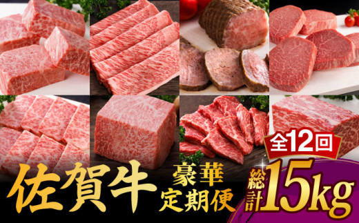 
【全12回】 A5ランク 佐賀牛 最上級 プレミアム 定期便 約4-6人前 総計15.4kg 100万 /焼肉どすこい [UCC003] 最高級 牛肉 肉 ステーキ スライス ローストビーフ ヒレ
