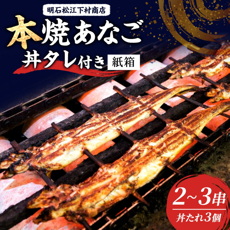 【ふるさと納税】本焼あなご2～3串・丼タレ3個(紙箱) 串焼き 蒲焼 穴子 アナゴ 焼き穴子 穴子丼 あなご丼 新鮮 おつまみ おかず お取り寄せ 明石市 兵庫県