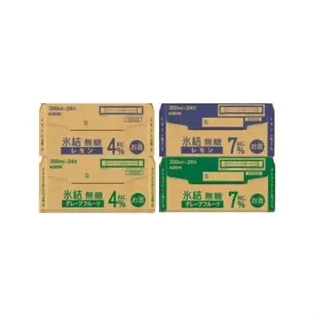 キリン 氷結無糖4と7%  レモンとグレープフルーツ4種各1箱 4ケース(96本)【複数個口で配送】_酒・アルコール   _【4061746】