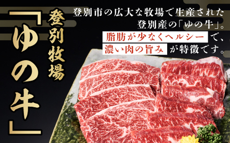 登別産国産牛ブランド【登別牧場ゆの牛(うし)】 手切りカルビスライス 750g