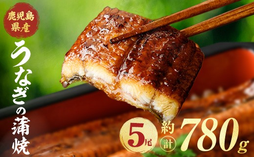 鹿児島県産うなぎ蒲焼 (計約780g / 約156g×5尾) 鰻 ウナギ うなぎ【薩摩川内鰻】 A1115