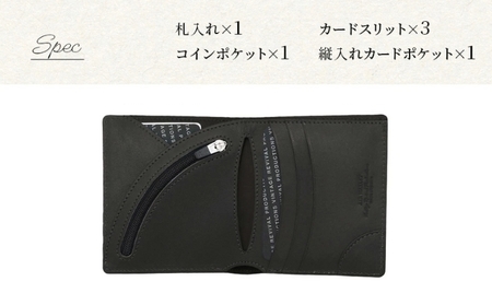 二つ折り財布 R-42 AirWallet tanned leather ブラック 黒 革財布