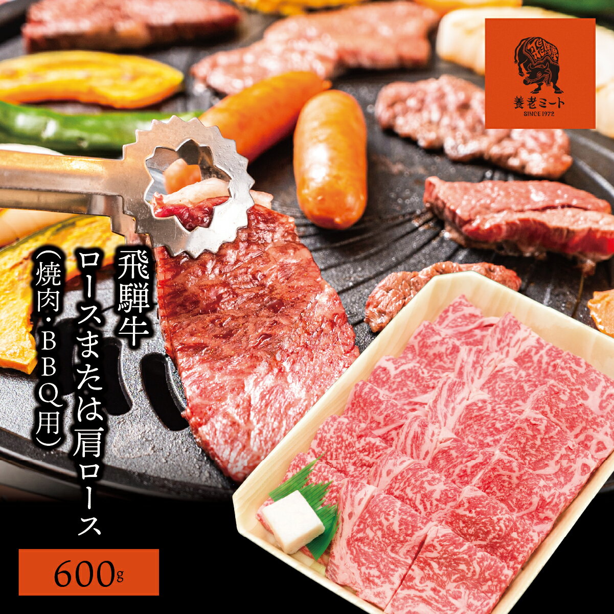 【ふるさと納税】AJ-3 【飛騨牛】ロースまたは肩ロース600g (焼肉・BBQ用)