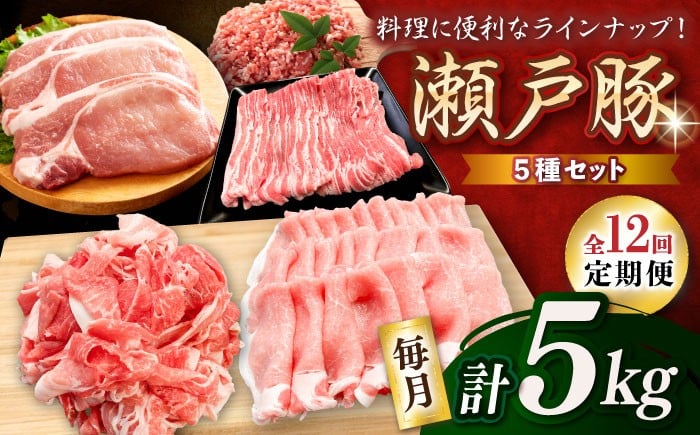 
            【全12回定期便】 瀬戸豚 豚肉 生活応援セット 計5kg / 豚肉 小分け しゃぶしゃぶ セット / 瀬戸市 / 関屋精肉店 [BBBQ218]
          