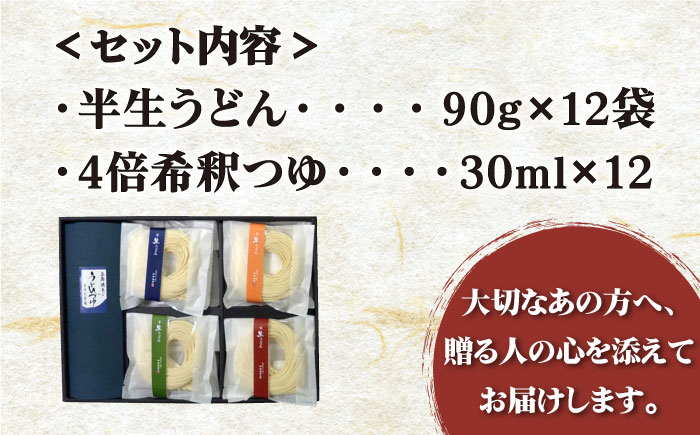 【小分けで使いやすい】 五島手延うどん 四季の半生うどん 90g×12袋 つゆ付【ますだ製麺】 [RAM024]