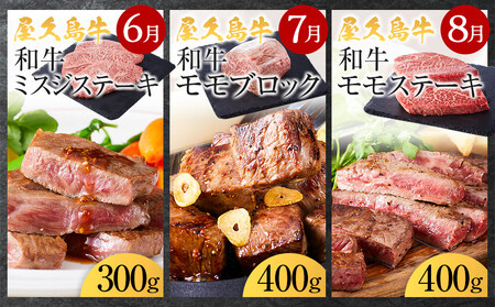 【定期便 全8回】【屋久島牛】世界自然遺産 全品堪能定期便＜1～8月発送＞