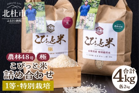 【令和6年度新米先行予約】【令和6年度米】こぴっと米【極】2kg【農林48号】2kg 詰め合わせ