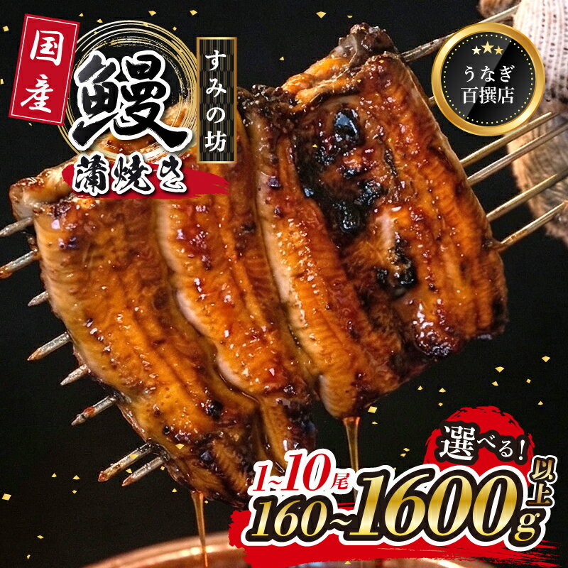 【ふるさと納税】 《選べる容量》 160g～1,600g 1尾～10尾 すみの坊 うなぎ 国産 鰻 蒲焼き 手焼き 真空パック ウナギ 土用丑の日 うな重 うな丼 晩ごはん 家族 惣菜 鰻重 贈り物 ギフト 三島うなぎ 三島市 静岡県