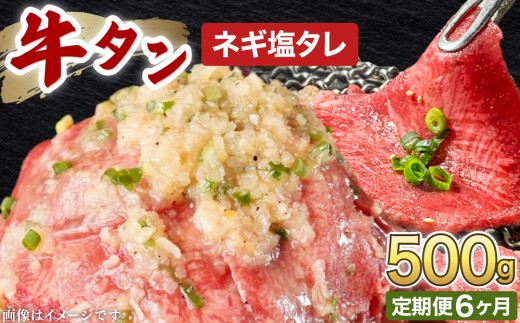 訳あり 牛タン 250g×2パック ネギ塩タレ漬け【6ヶ月定期便】【韓国焼肉 焼肉 焼き肉 BBQ 鉄板焼き 肉 お肉 牛肉 牛 たん 味付き タレ漬け 漬け込み肉 焼くだけ 簡単 冷凍 人気】[058-t06-a037]