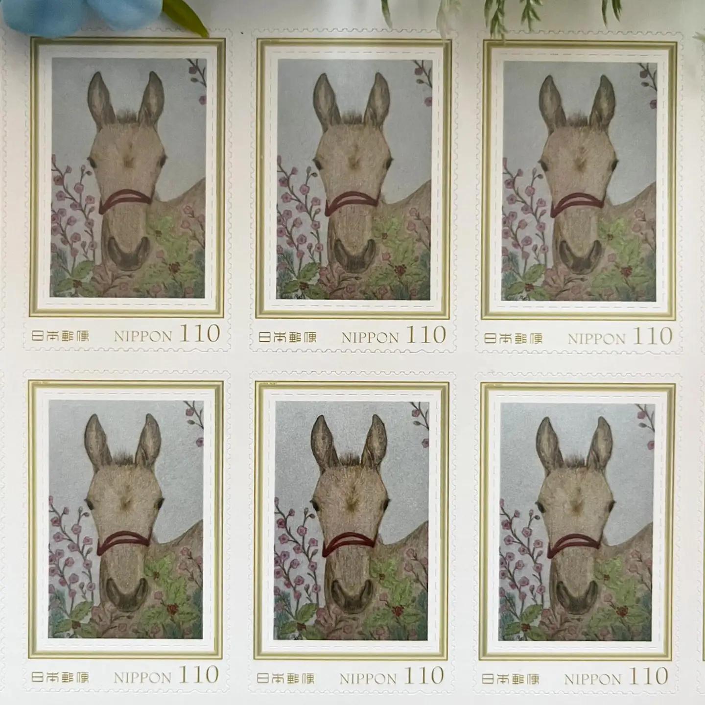馬と花の切手3種セットA BIBN009 馬グッズ
