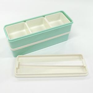 大阪府立大学×スケーター株式会社コラボ商品　栄養バランス弁当箱 900ml　パウダーパステル グリーン〈スケーター株式会社〉   7-209