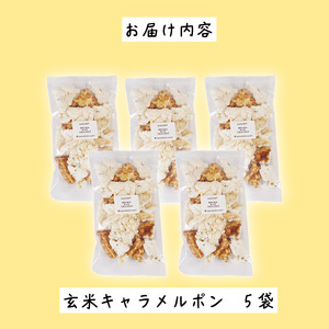 玄米 キャラメルポン ポン菓子 5袋 お菓子 アソート 小松島市