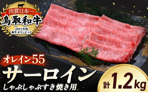 鳥取和牛 最高級品質【オレイン55】サーロイン しゃぶしゃぶすき焼き用 (1.2kg) 鳥取和牛 オレイン55 サーロイン しゃぶしゃぶ すき焼き 国産 牛肉 ブランド牛 和牛 黒毛和牛 KR1262