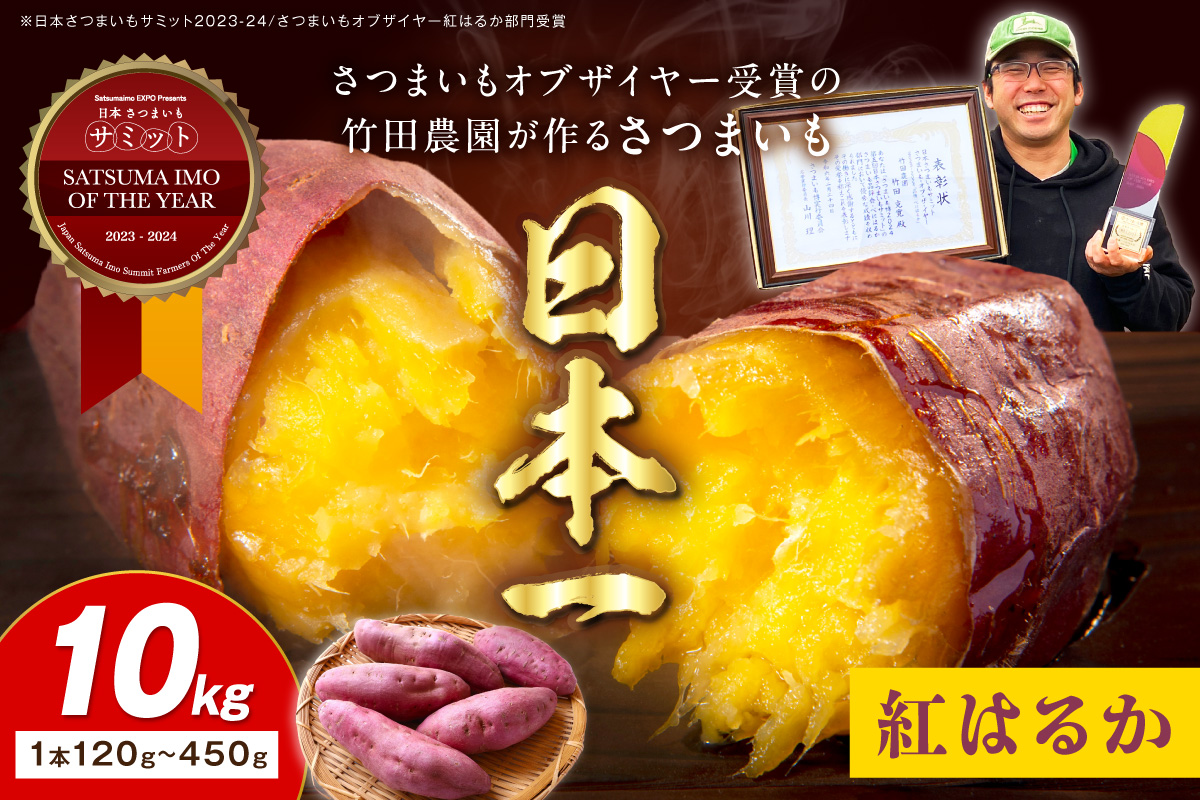 【先行予約】さつまいもオブザイヤー紅はるか部門全国1位 京都・ 丹後産　さつまいも 紅はるか　土付き（1本120〜450g程度）10kg　TF00069