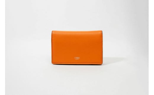 キプリス本革製ササマチ名刺入れ　カラー：オレンジ【革小物 革製品 ソフトシュリンクレザー 牛革 しっとり シーズンレス 職人 名刺ケース】