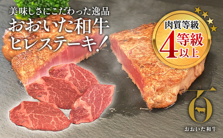 【6か月定期便】おおいた和牛 ヒレステーキ 約100g×4枚　(合計400g)　|　津久見市